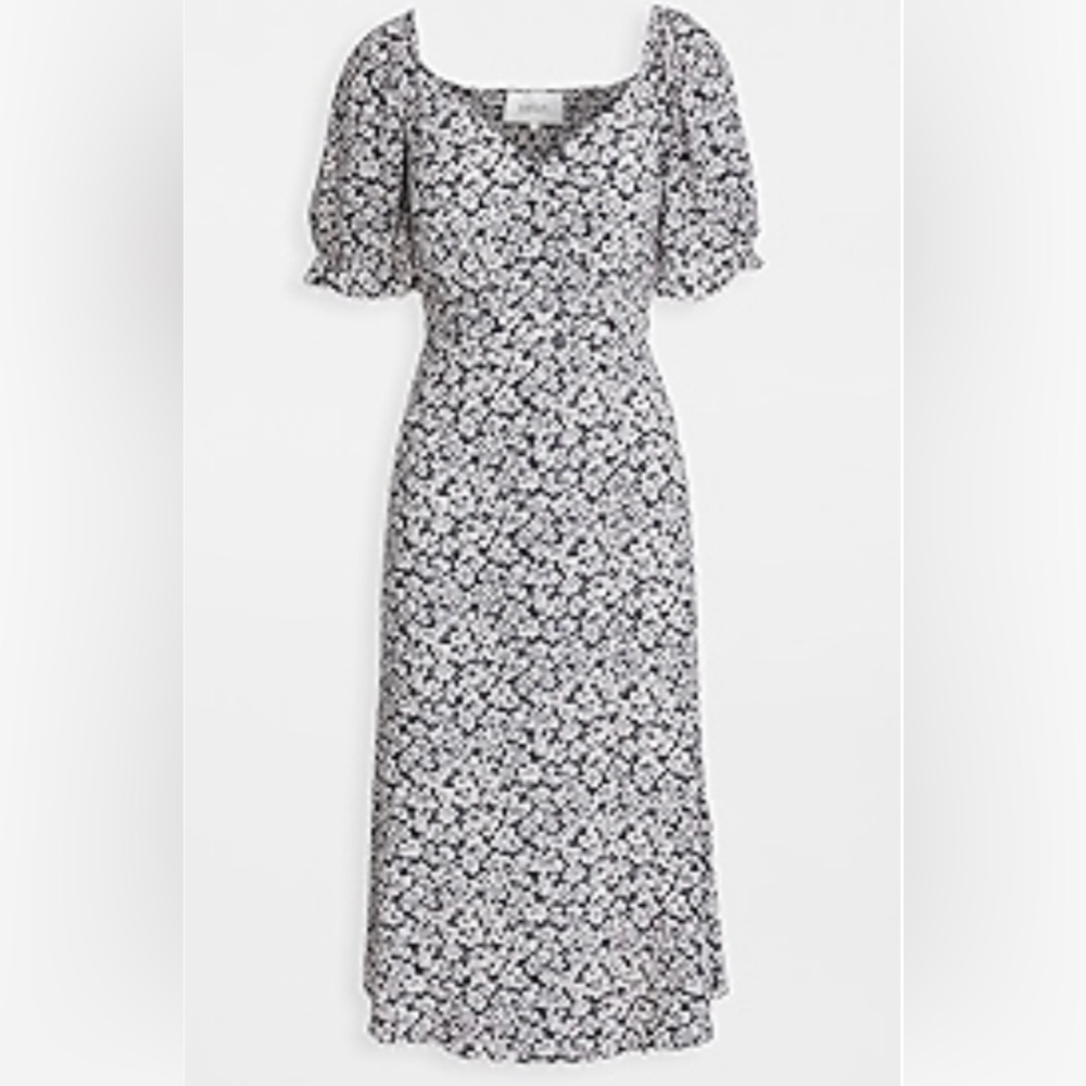 ba&sh Monochrome Floral Midi Dress